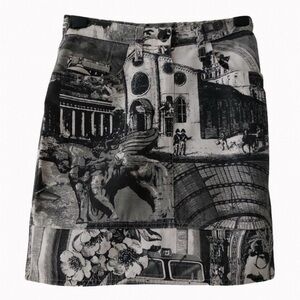 Moschino Printed Denim Mini Skirt - 1990s
